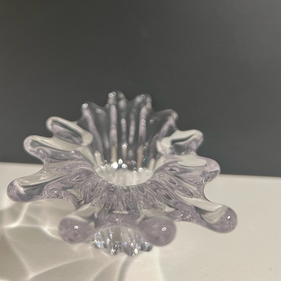 MCM Art Vannes Crystal Art Glass Bowl Elegant Trinket Dish Vintage 1950s France - Picture 6 of 14